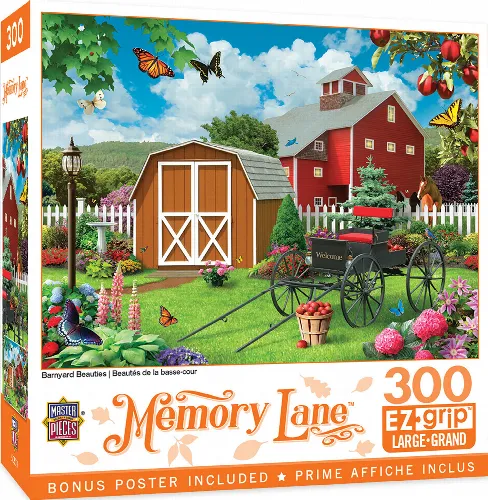 MasterPieces Memory Lane Jigsaw Puzzle - Barnyard Beauties By Alan Giana - 300 Piece - Image 1