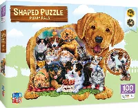MasterPieces Shaped Jigsaw Puzzle - Pets Pals Kids - 100 Piece