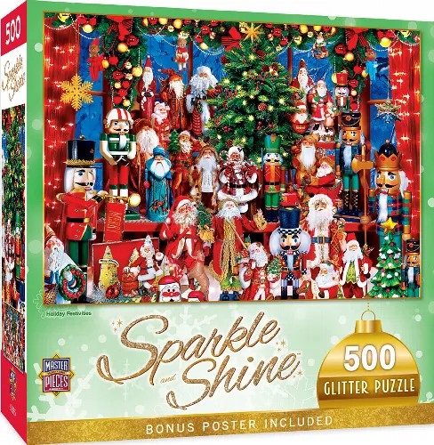 MasterPieces Holiday Glitter Christmas- Holiday Festivities - 500 Piece - Image 1