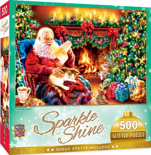 MasterPieces Holiday Glitter Jigsaw Puzzle - Christmas Dreams - 500 Piece - Image 1