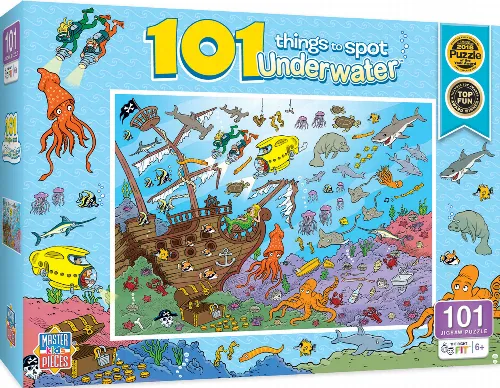 MasterPieces 101 Things to Spot Jigsaw Puzzle - Underwater Kids - 100 Piece - Image 1