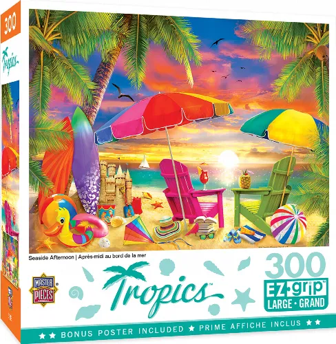 MasterPieces Tropics Tribal Spirit Jigsaw Puzzle - Seaside Afternoon - 300 Piece - Image 1