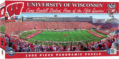 MasterPieces Stadium Panoramic Wisconsin Badgers NCAA Sports Jigsaw Puzzle - Center View - 1000 Piece - Image 1