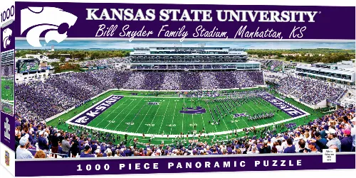 MasterPieces Stadium Panoramic Kansas State Wildcats NCAA Sports Jigsaw Puzzle - Center View - 1000 Piece - Image 1
