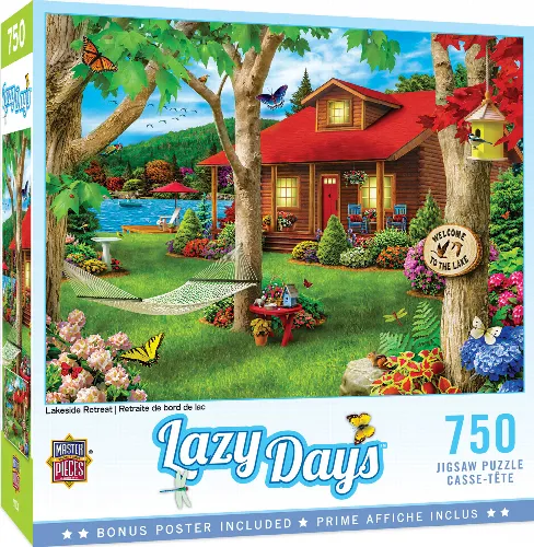 MasterPieces Lazy Days Jigsaw Puzzle - Lakeside Retreat By Alan Giana - 750 Piece - Image 1