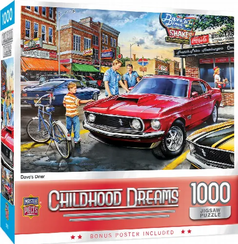 MasterPieces Childhood Dreams Jigsaw Puzzle - Dave's Diner - 1000 Piece - Image 1