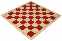 Club Vinyl Rollup Chess Board Red & Buff - 2.25" Squares