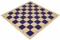 Club Vinyl Rollup Chess Board Blue & Buff - 2.375" Squares