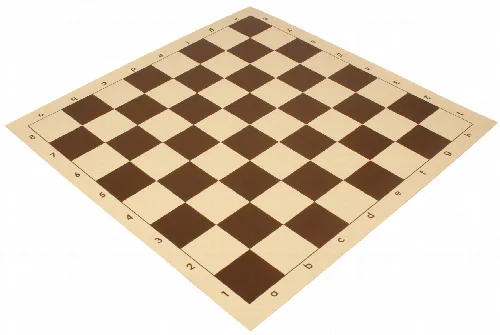 Club Vinyl Rollup Chess Board Brown & Buff - 2.375" Squares - Image 1