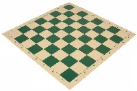Club Vinyl Rollup Chess Board Green & Buff - 2.375" Squares