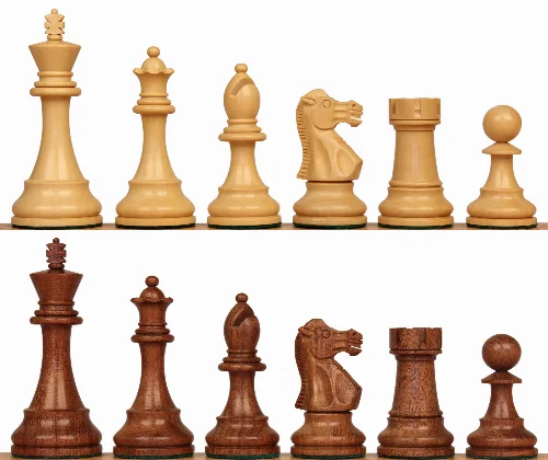 British Staunton Chess Set with Acacia & Boxwood Pieces - 3.5" King - Image 1