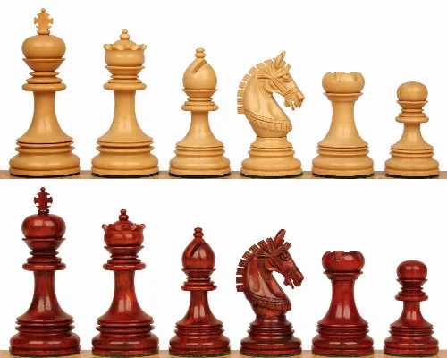 Chetak Staunton Chess Set with Padauk & Boxwood Pieces - 4.25" King - Image 1