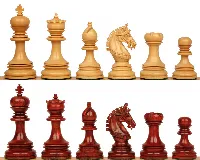 Chetak Staunton Chess Set with Padauk & Boxwood Pieces - 4.25" King