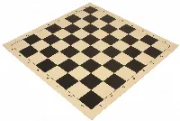 Analysis-Size Vinyl Rollup Chess Board Black & Buff - 1.5" Squares