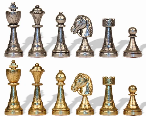 Italian Arabesque Staunton Metal Chess Set by Italfama - Image 1