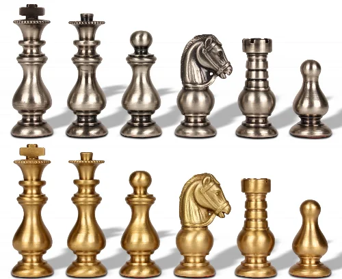 Classic French-Style Staunton Solid Brass Chess Set by Italfama - Image 1