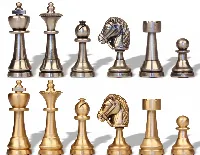 Classic Persian Staunton Solid Brass Chess Set by Italfama