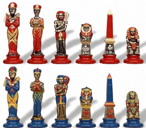 Egyptian Theme Hand Painted Metal Chess Set by Italfama - Image 1