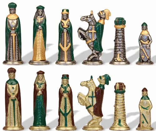 Small Medieval Theme Hand Painted Metal Chess Set by Italfama - Image 1
