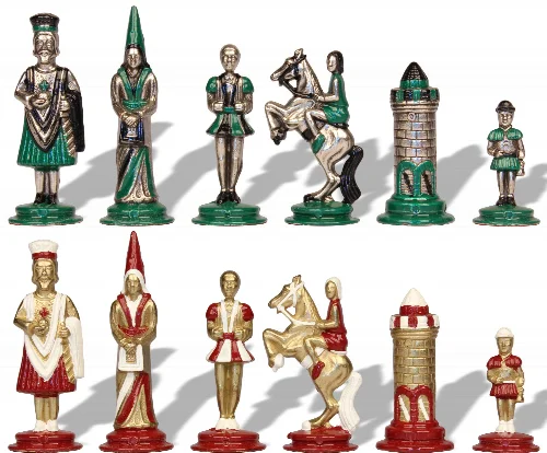 Small Camelot Theme Hand Painted Metal Chess Set by Italfama - Image 1