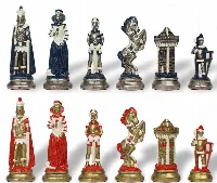 Mary Stuart Queen of Scots Theme Hand Painted Metal Chess Set by Italfama
