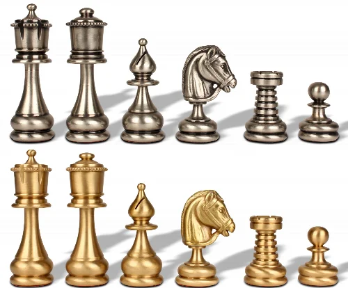 Classic Staunton Solid Brass Chess Set by Italfama - Image 1