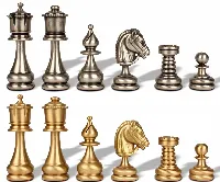 Classic Staunton Solid Brass Chess Set by Italfama