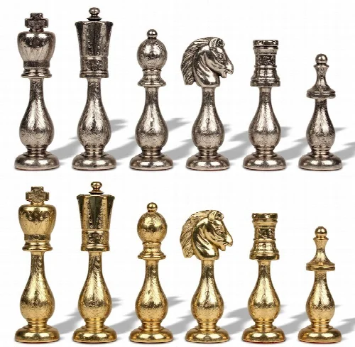 Large Arabesque Contemporary Staunton Metal Chess Set by Italfama - Image 1