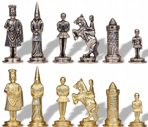 Small Camelot Theme Metal Chess Set by Italfama - Image 1