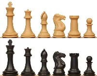 Professional Series Plastic Chess Set Black & Camel Pieces - 4.125" King
