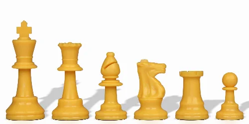 Yellow Club Plastic Chess Pieces with 3.75" King - 17 Piece Half Set - Image 1