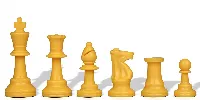 Yellow Club Plastic Chess Pieces with 3.75" King - 17 Piece Half Set