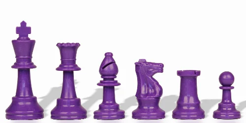 Purple Club Plastic Chess Pieces with 3.75" King - 17 Piece Half Set - Image 1