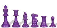 Purple Club Plastic Chess Pieces with 3.75" King - 17 Piece Half Set