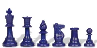 Blue Club Plastic Chess Pieces with 3.75" King - 17 Piece Half Set
