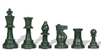 Army Green Club Plastic Chess Pieces with 3.75" King - 17 Piece Half Set