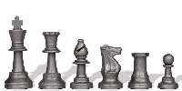 Silver Club Plastic Chess Pieces with 3.75" King - 17 Piece Half Set