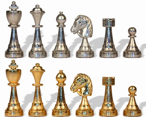 Italian Arabesque Staunton Gold & Silver Chess Set by Italfama - Image 1