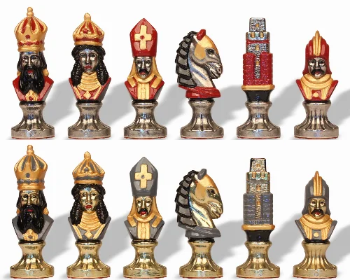 Medieval Theme Hand Painted Metal Chess Set by Italfama - Image 1