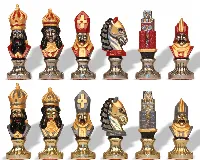 Medieval Theme Hand Painted Metal Chess Set by Italfama