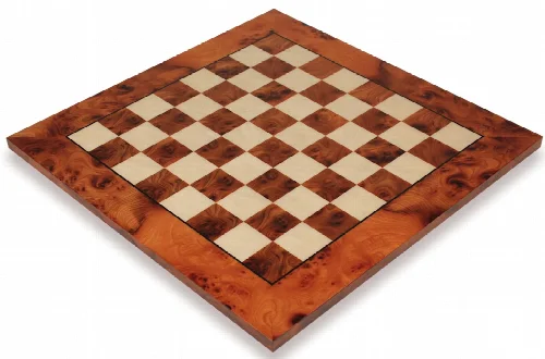 Elm Burl & Erable Deluxe Chess Board - 1.5" Squares - Image 1