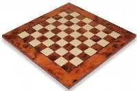 Elm Burl & Erable Deluxe Chess Board - 1.5" Squares