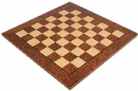 Brown Ash Burl & Maple High Gloss Deluxe Chess Board - 2" Squares