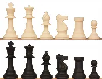 Standard Club Silicone Chess Set Black & Ivory Pieces - 3.5" King