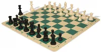 Standard Club Silicone Chess Set Black & Ivory Pieces with Silicone Board - Green