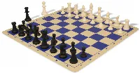 Standard Club Silicone Chess Set Black & Ivory Pieces with Silicone Board - Blue