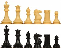 Conqueror Plastic Chess Set Black & Camel Pieces - 3.75" King