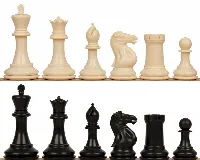 Conqueror Plastic Chess Set Black & Ivory Pieces - 3.75" King
