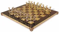 The Giants Battle Theme Chess Set with Brass & Nickel Pieces - Red Board