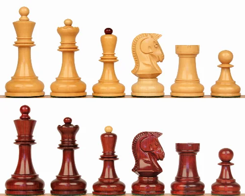 The Dubrovnik Championship Chess Set with Padauk & Boxwood Pieces - 3.9" King - Image 1